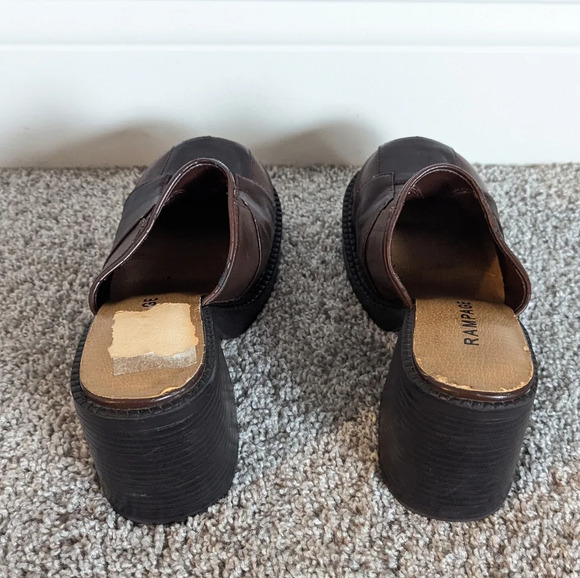 Rampage Y2K Patchwork Faux Leather Platform Heel Clog sz 7.5 - Vintage - Rare - Picture 5 of 9